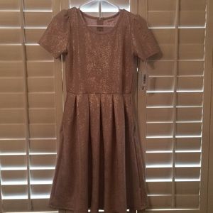 NWT gold sparkle LuLaRoe Amelia dress